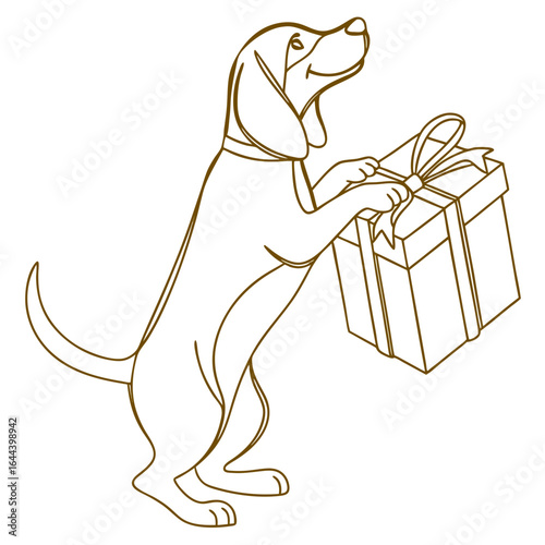 dog with gift