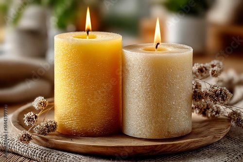 Relaxing candle light with rustic background images