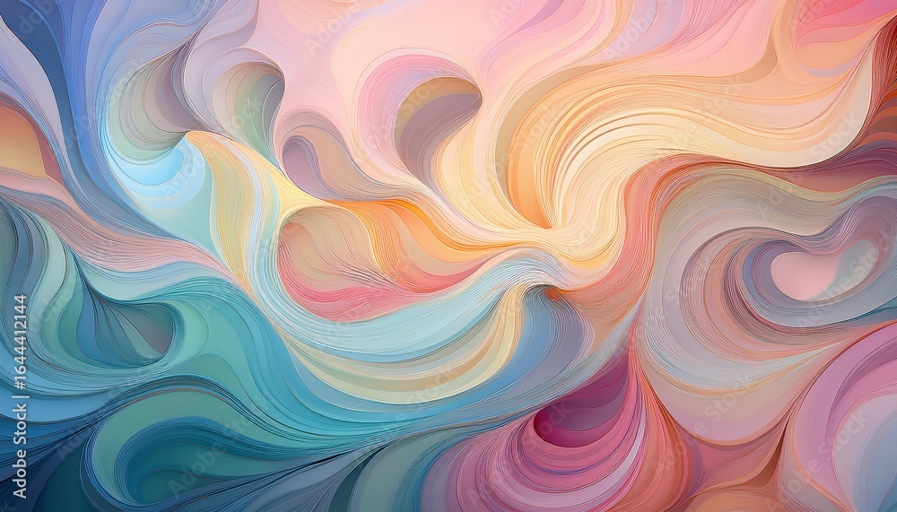 Fototapeta premium abstract swirling patterns in soft pastel colors create a soothing visual effect