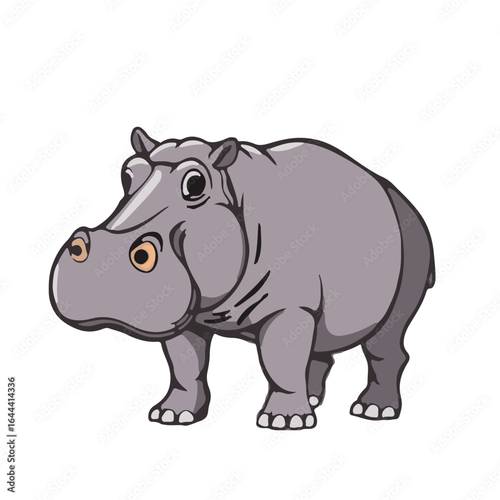 Fototapeta premium Pygmy Hippo Illustration