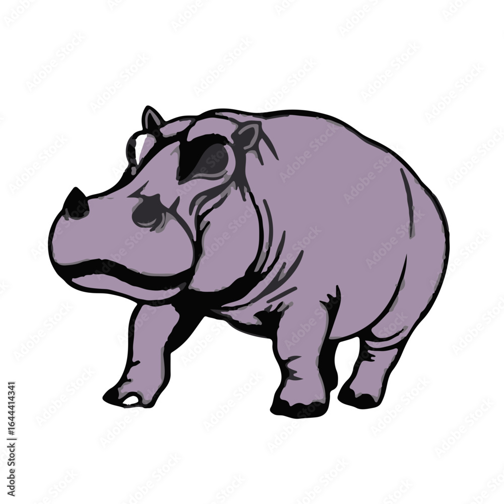 Fototapeta premium Pygmy Hippo Illustration