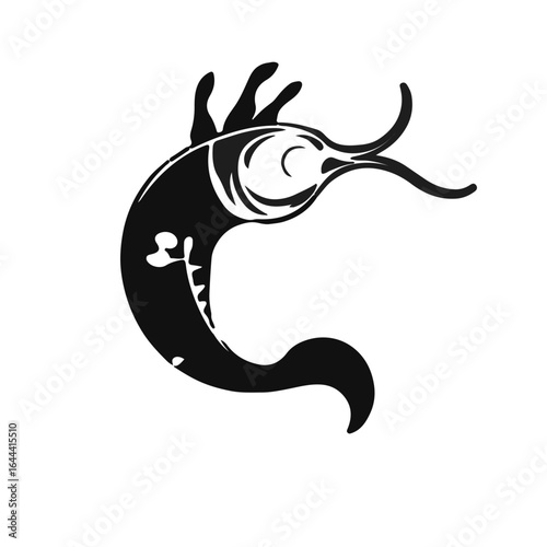 Black Pipefish Illustration