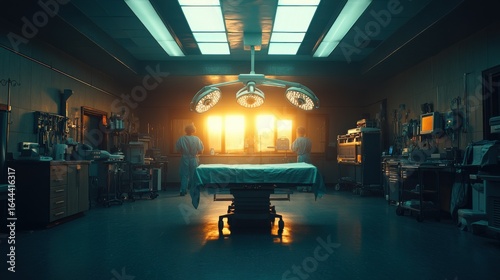 Operating Room with Surgical Table and Window