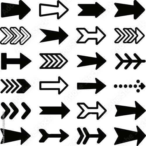 Trendy arrows collection for graphic design projects, directions, navigation and wayfinding with various modern styles and concepts