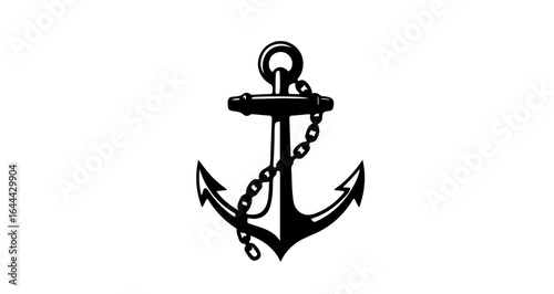 Object download vector anchor with chain illustration for nautical theme and marine design projects free image vector