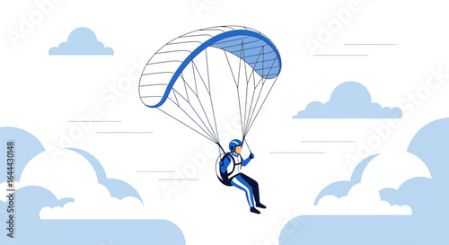 Paragliding adventure against a dreamy sky illustration for thrilling outdoor recreation experiences