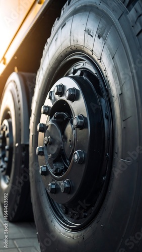 Close-up truck tire and wheel assembly