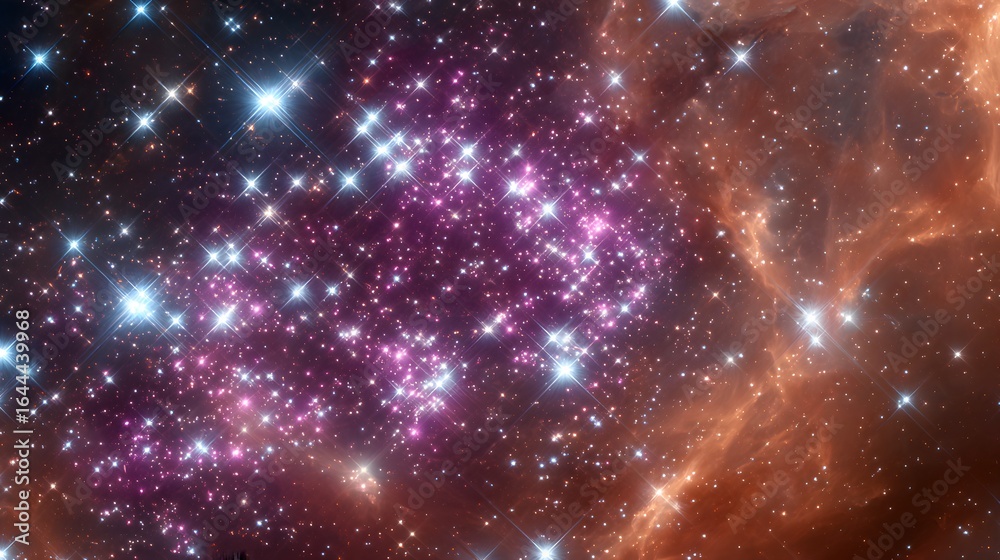 Naklejka premium Detailed view of a star-studded nebula.