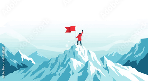 Triumph atop snowy peak: Achieving goals and overcoming obstacles to success