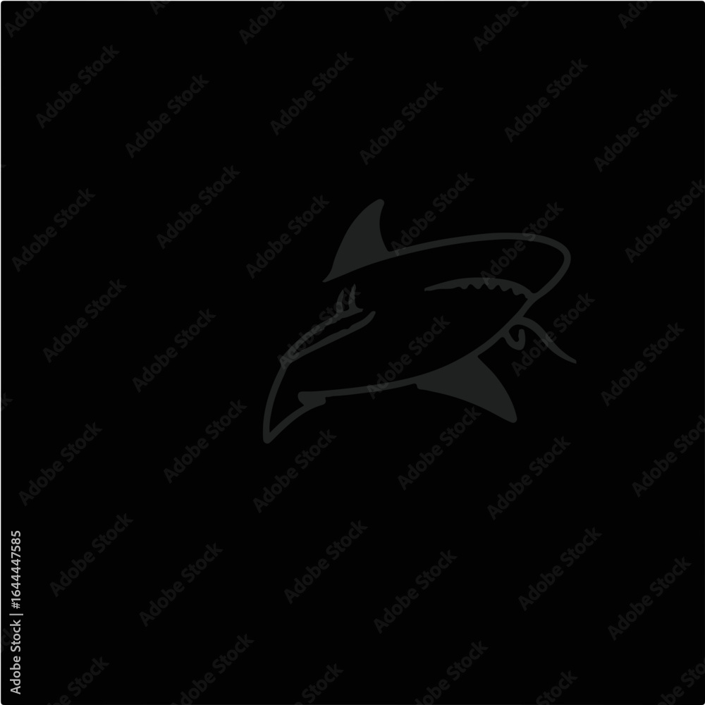 Fototapeta premium Black Whale-Shark Logo