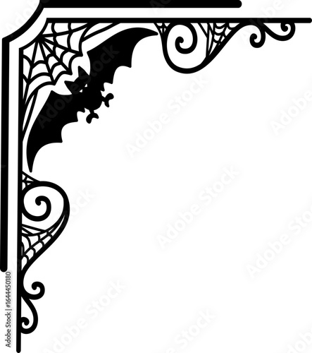 Halloween Silhouette corner border frame element