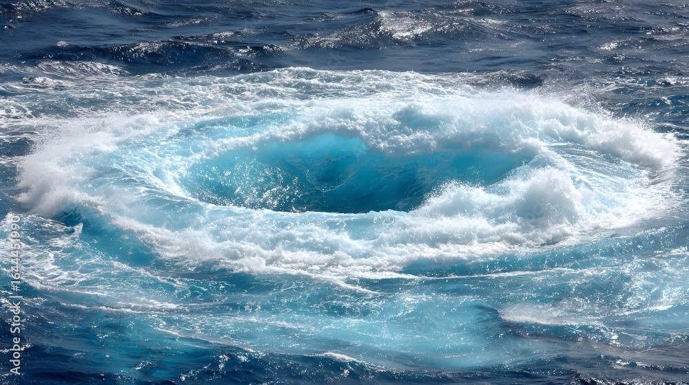 Fototapeta premium A swirling vortex of ocean waves.