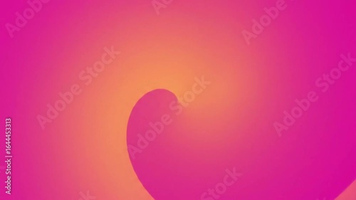 A swirling gradient of pink and orange forms a spiral shape.