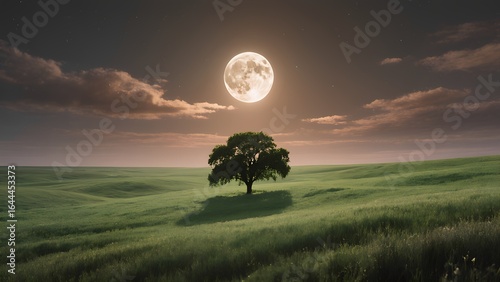 Fototapeta Naklejka Na Ścianę i Meble -  landscape with moon