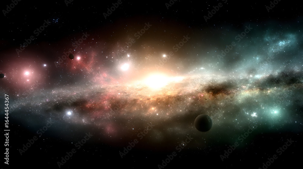 Fototapeta premium A vibrant display of celestial bodies in deep space.