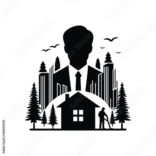 real estate vector silhouette clip art logo design concept illustration