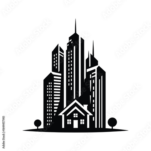 real estate vector silhouette clip art logo design concept illustration