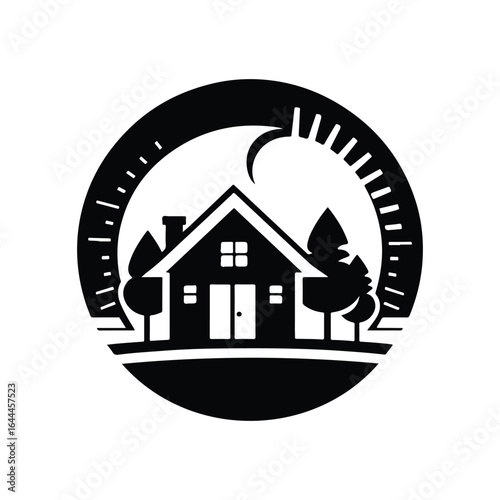 real estate vector silhouette clip art logo design concept illustration
