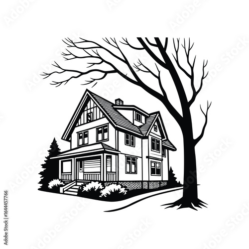 real estate vector silhouette clip art logo design concept illustration