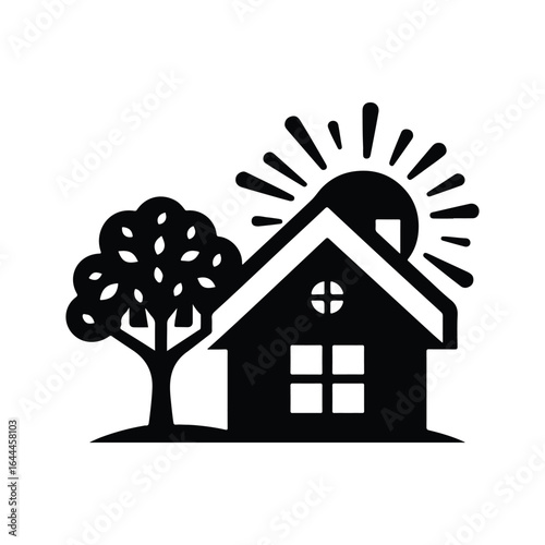 real estate vector silhouette clip art logo design concept illustration