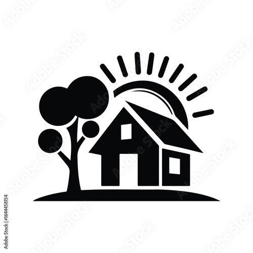 real estate vector silhouette clip art logo design concept illustration