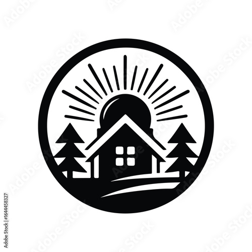 real estate vector silhouette clip art logo design concept illustration