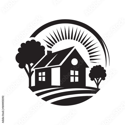 real estate vector silhouette clip art logo design concept illustration