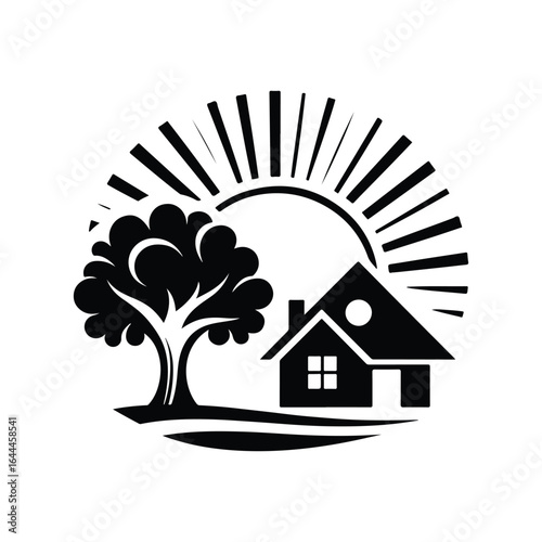 real estate vector silhouette clip art logo design concept illustration