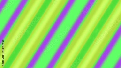 Diagonal stripes of light green, yellow, and purple blend together on a bright green background.
