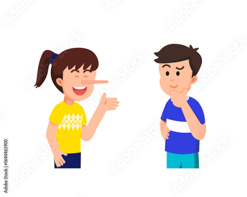 a little boy suspects what his friend said