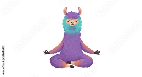 Llama meditating illustration
