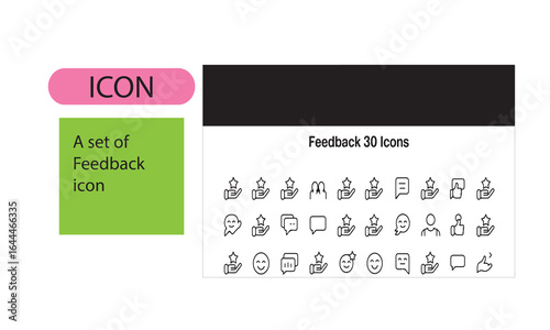A set of feedback related line art icon