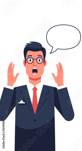 Shocked Businessman in Suit