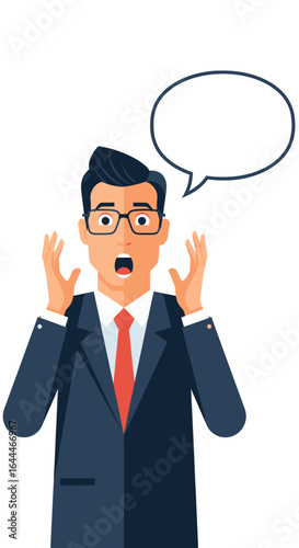 Surprised Businessman in Suit