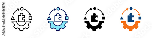 Adaptive Strategy All In One Icon Multi Styles Vector Set