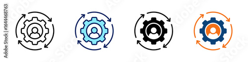 Change Leadership All In One Icon Multi Styles Vector Set