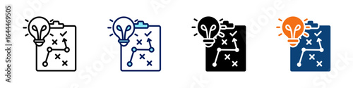 Strategic Planning All In One Icon Multi Styles Vector Set