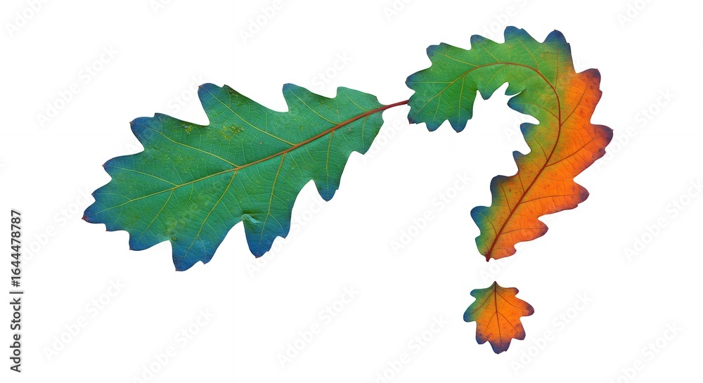 Fototapeta premium Colorful leaf question mark design