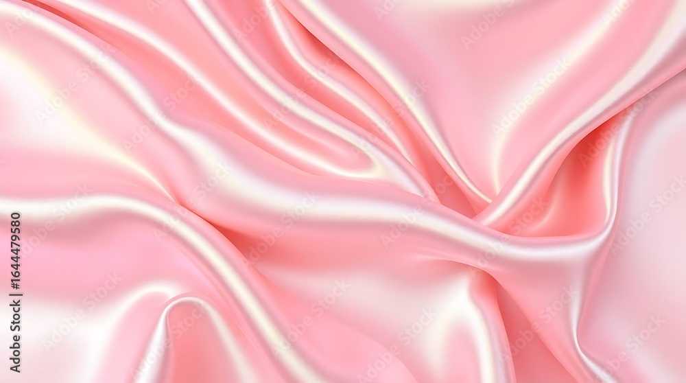 Fototapeta premium Smooth elegant pink silk or satin fold texture as background.