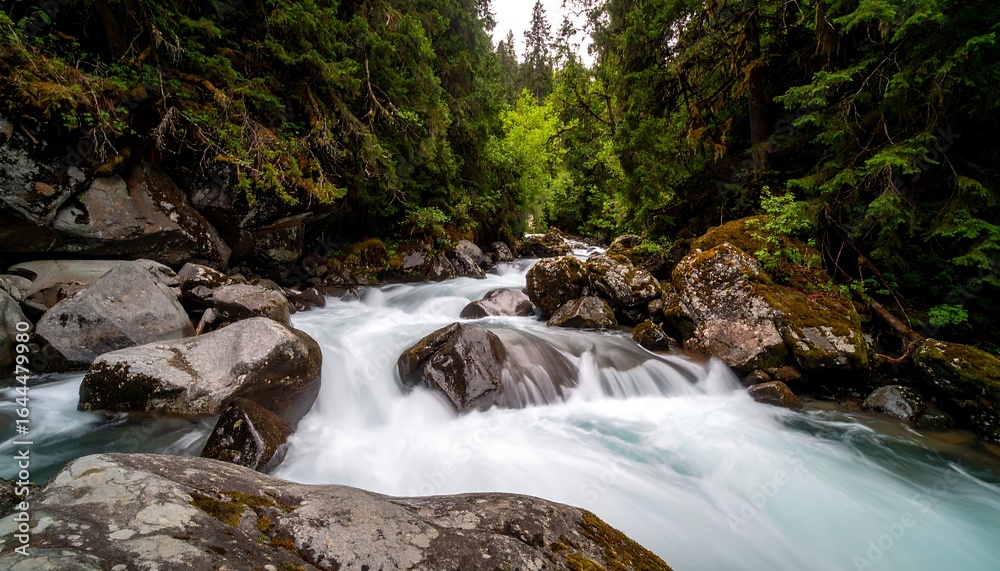 Obraz premium Forest stream flowing over rocks