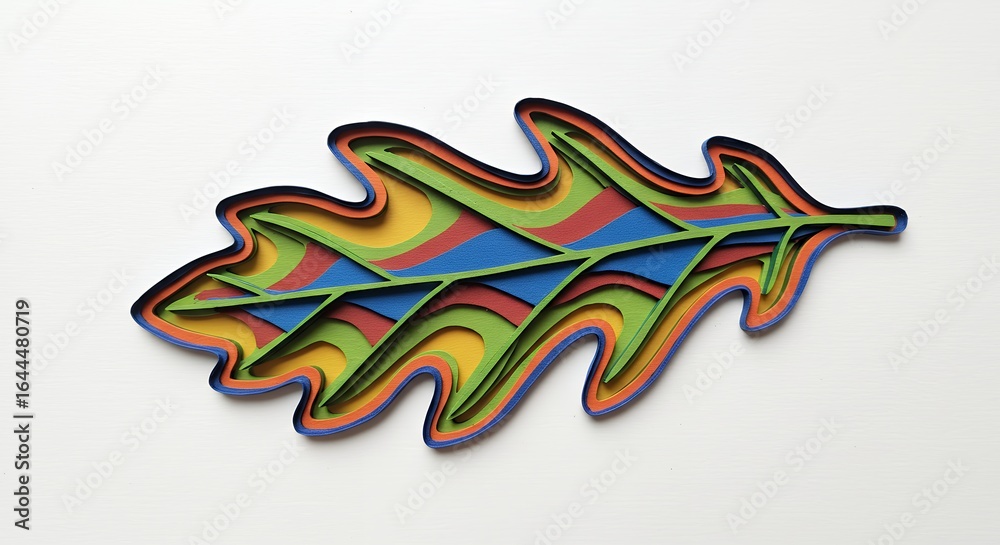 Naklejka premium Multicolored layered leaf design