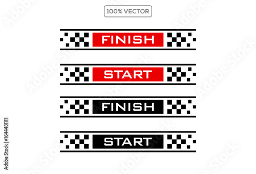 set of Racing cars and race car stripes. Checkered patterns, checkered flag, start and finish line, motocross labels, dynamic lines, motorsport, racing illustration 2