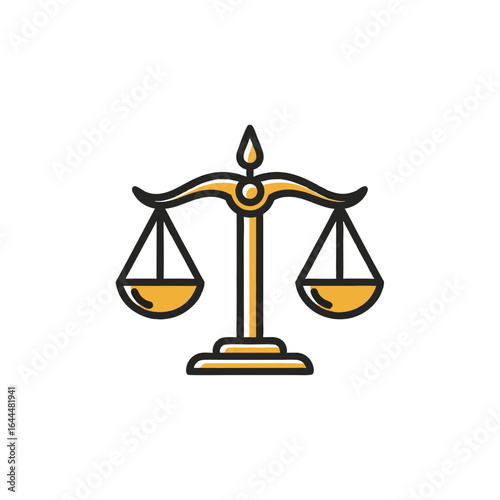 vector of the scales of justice, symbolizing law, equality, and fairness in legal proceedings.