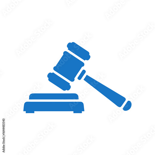 vector of a blue judge's gavel and sound block, representing law, justice, and auctions