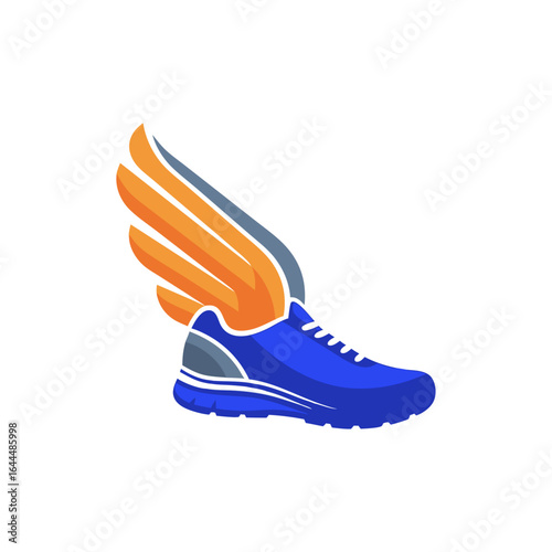 vector of running shoe with wings, symbolizing speed and athletic performance