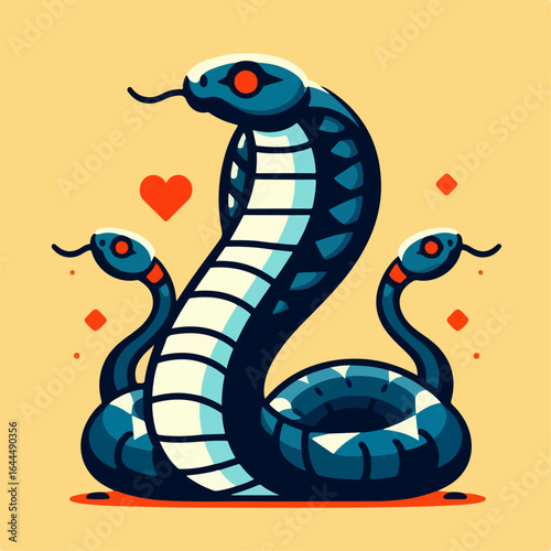 flat illustration of a cobra snake
