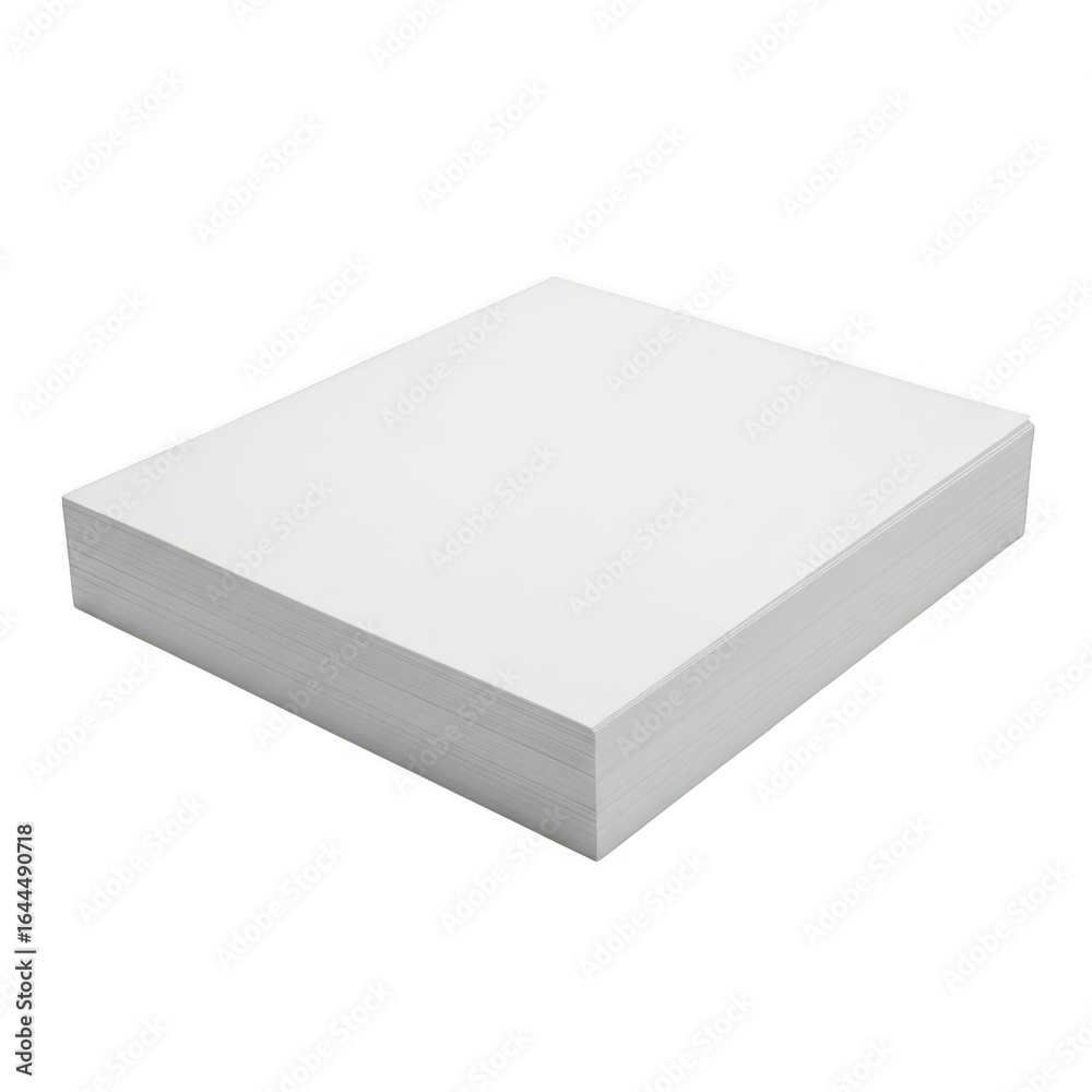Fototapeta premium Illustration of stack of white printer paper isolated on transparent background