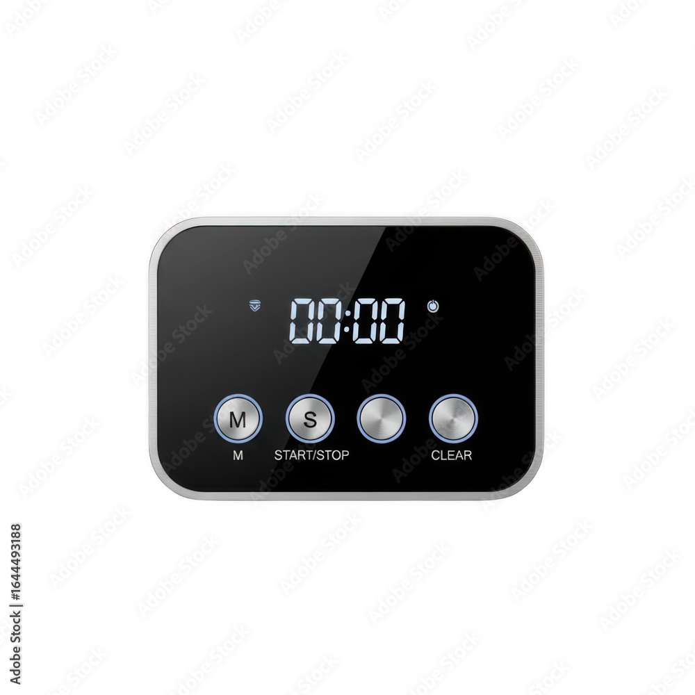 Fototapeta premium Illustration of digital kitchen timer with magnetic backing isolated on transparent background