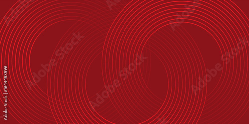 Collection of red concentric circles. Collection of radial sound wave or sonar rings. Pack of radar icon symbols, targets, dashed lines, halftones.