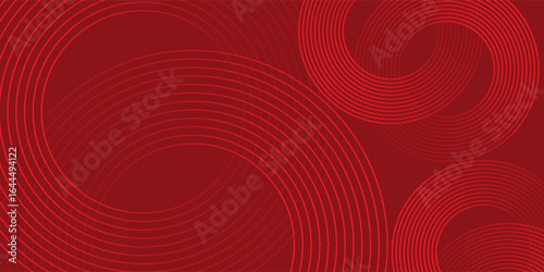 Collection of red concentric circles. Collection of radial sound wave or sonar rings. Pack of radar icon symbols, targets, dashed lines, halftones.